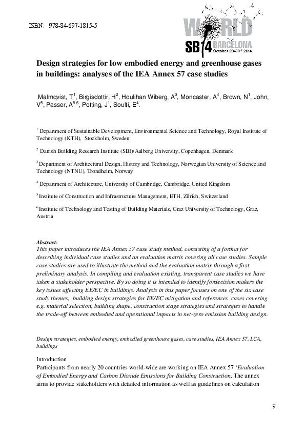 (PDF) Design strategies for low embodied energy and greenhouse gases in ...
