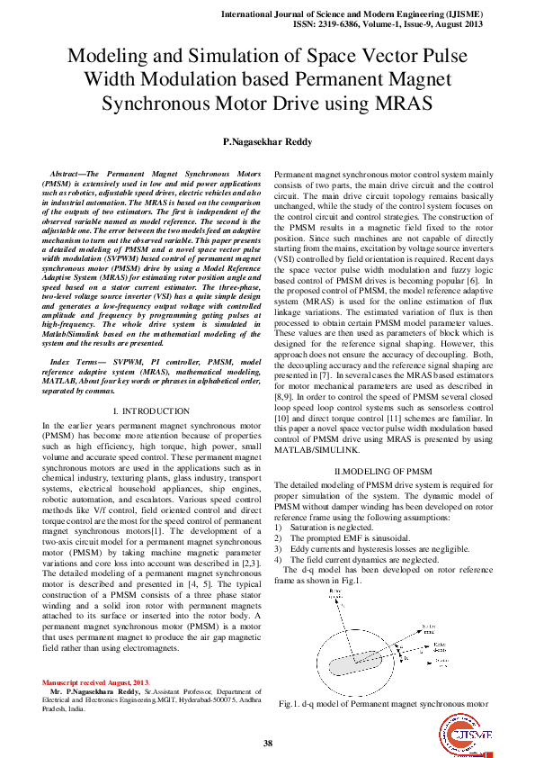 (PDF) Modeling and Simulation of Space Vector Pulse Width Modulation ...