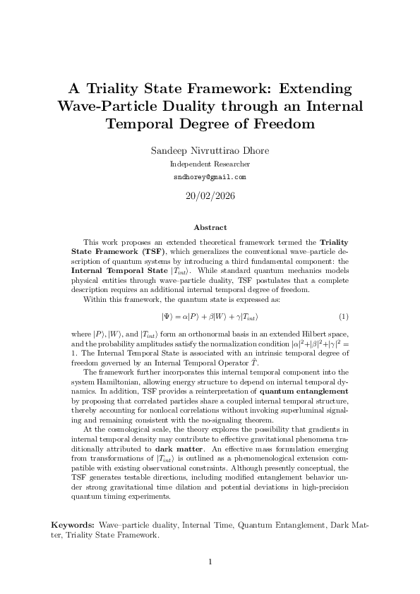 (PDF) A Triality State Framework: Extending Wave-Particle Duality ...