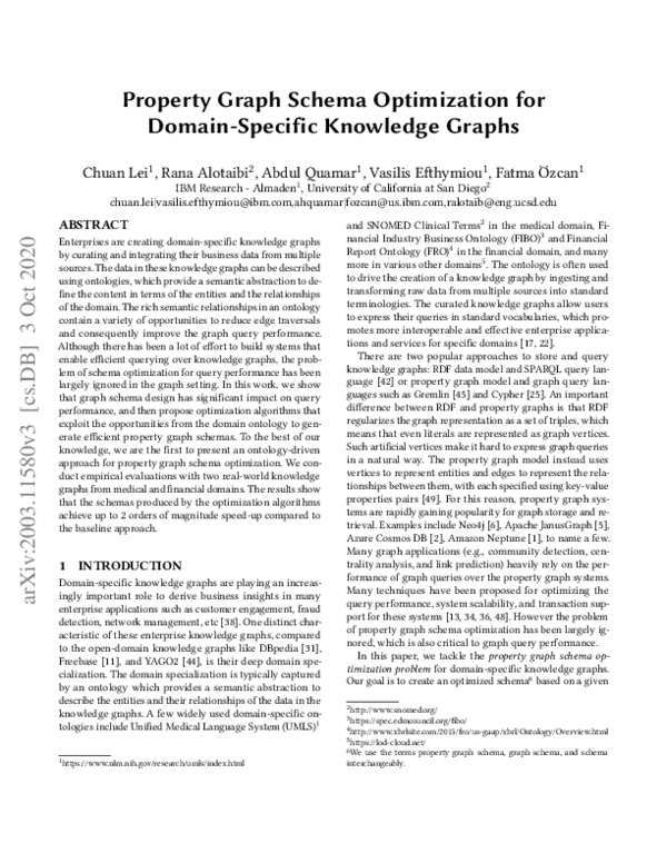 (PDF) Property Graph Schema Optimization for Domain-Specific Knowledge ...
