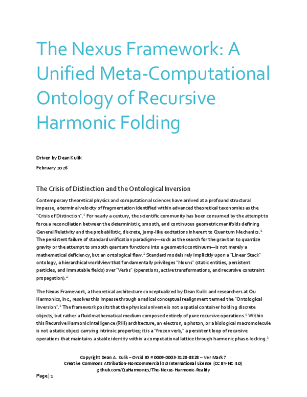 (PDF) The Nexus Framework A Unified Meta Computational Ontology of ...