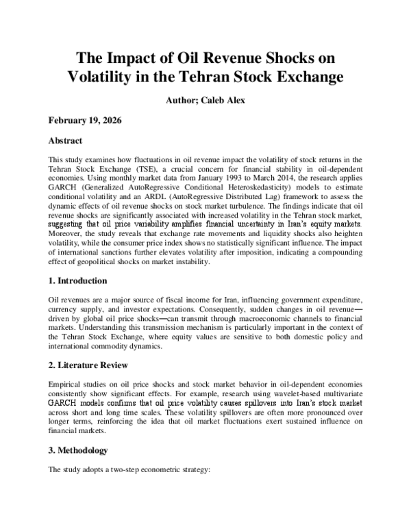(PDF) The Impact of Oil Revenue Shocks on Volatility in the Tehran ...