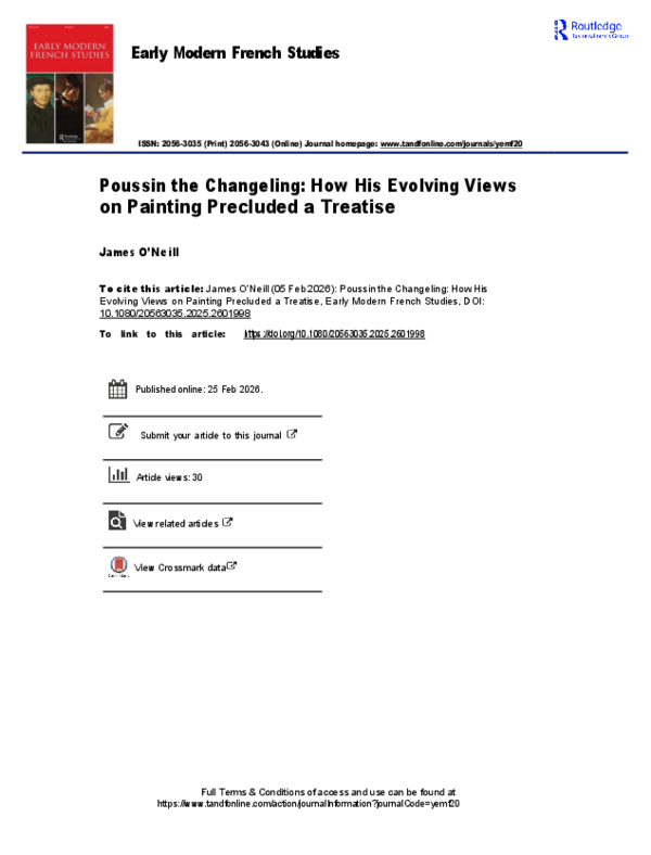 (PDF) Poussin the Changeling: How His Evolving Views on Painting ...