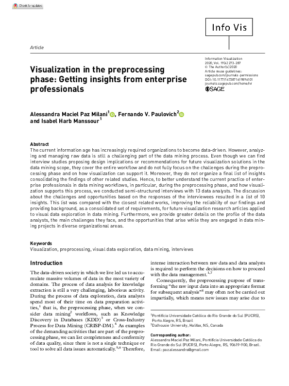 (PDF) Visualization in the preprocessing phase: Getting insights from ...