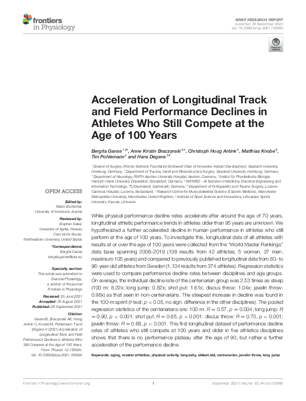 (PDF) Acceleration of Longitudinal Track and Field Performance Declines ...