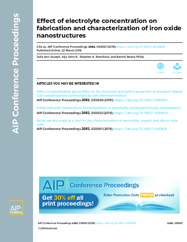 (PDF) Effect of electrolyte concentration on fabrication and ...