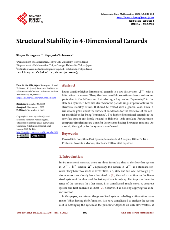 (PDF) Structural Stability in 4-Dimensional Canards