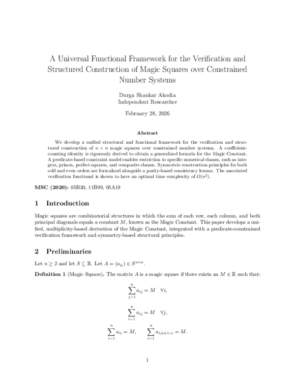(PDF) A Universal Functional Framework for the Verification and ...