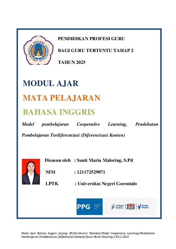 (PDF) Modul ajar PPG Pembelajaran Terdiferensiasi