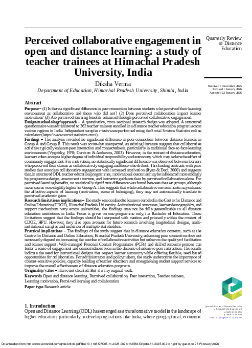 (PDF) Perceived collaborative engagement in open and distance learning ...