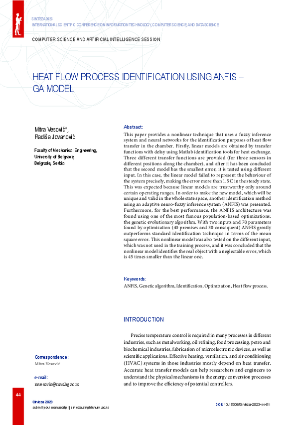 (PDF) Heat Flow Process Identification Using ANFIS-GA Model