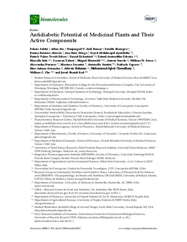(PDF) Antidiabetic Potential of Medicinal Plants and Their Active ...