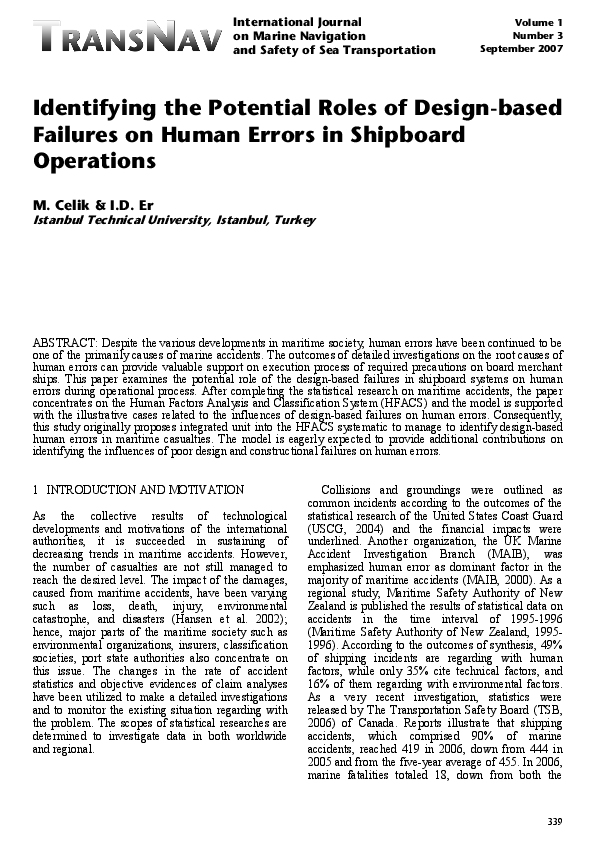 (PDF) Identifying the Potential Roles of Design-based Failures on Human ...