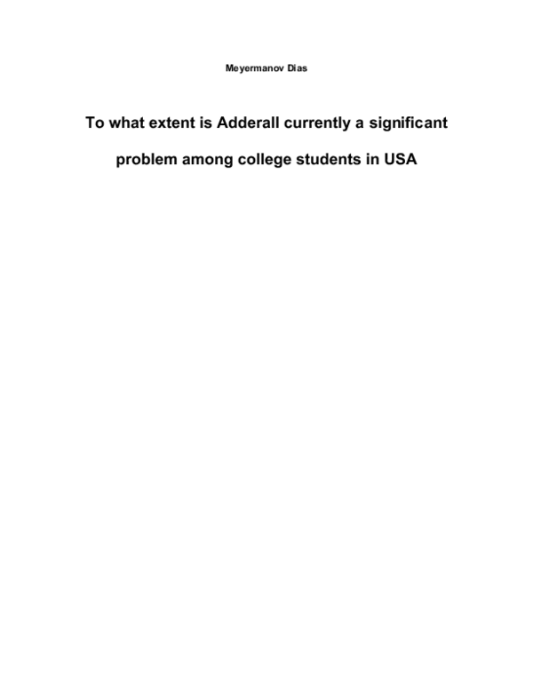 (PDF) Adderall Usage USA