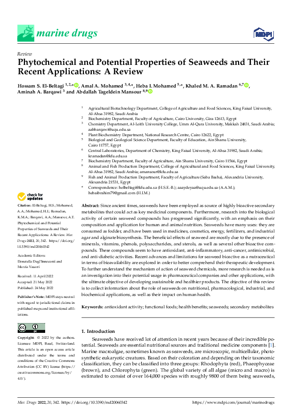 (PDF) Phytochemical and Potential Properties of Seaweeds and Their ...