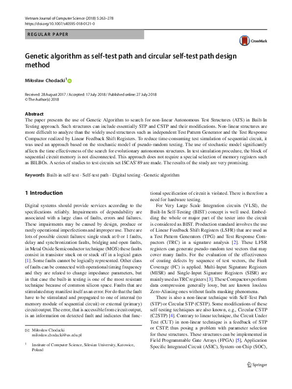 (PDF) Genetic algorithm as self-test path and circular self-test path ...