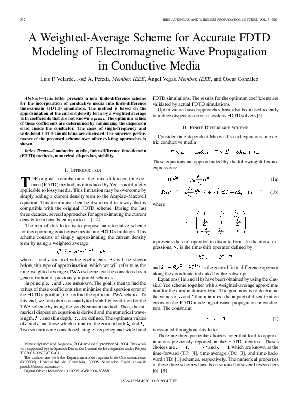 (PDF) A weighted-average scheme for accurate FDTD modeling of ...
