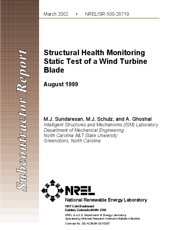 (PDF) Structural Health Monitoring Static Test of a Wind Turbine Blade ...