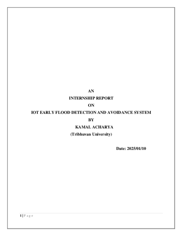 (PDF) IoT Early Flood Detection & Avoidance System Project Report