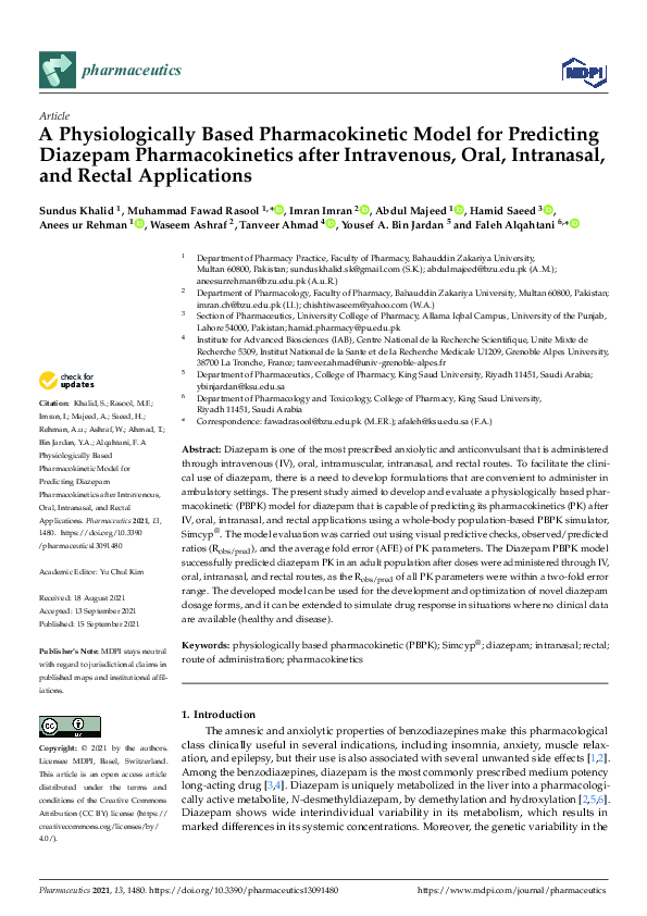 (PDF) A Physiologically Based Pharmacokinetic Model for Predicting ...