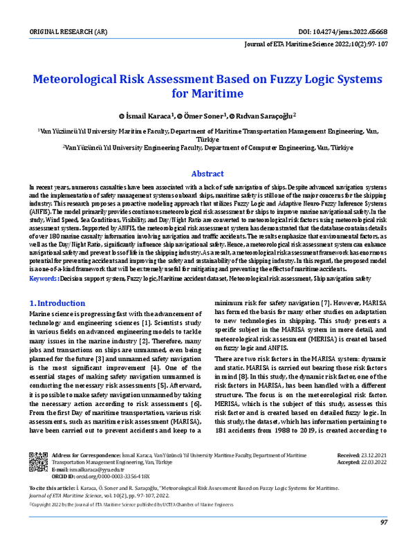 (PDF) Meteorological Risk Assessment Based on Fuzzy Logic Systems for ...