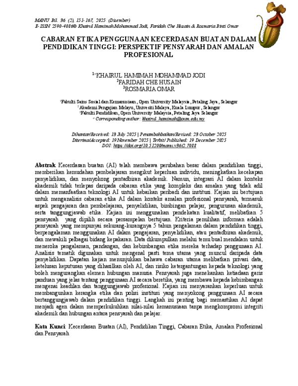 (PDF) CABARAN ETIKA PENGGUNAAN KECERDASAN BUATAN DALAM PENDIDIKAN ...