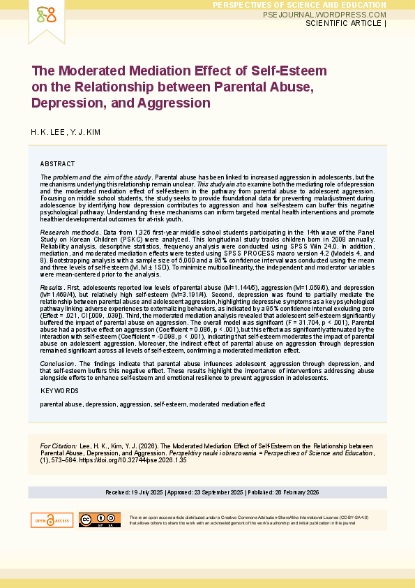 (PDF) The Moderated Mediation Effect of Self-Esteem on the Relationship ...