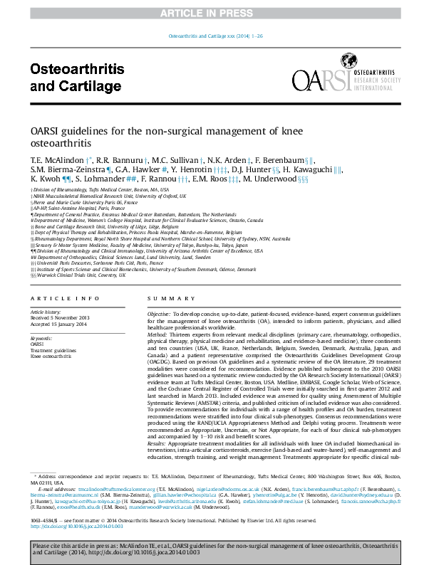 (PDF) OARSI guidelines for the non-surgical management of knee ...