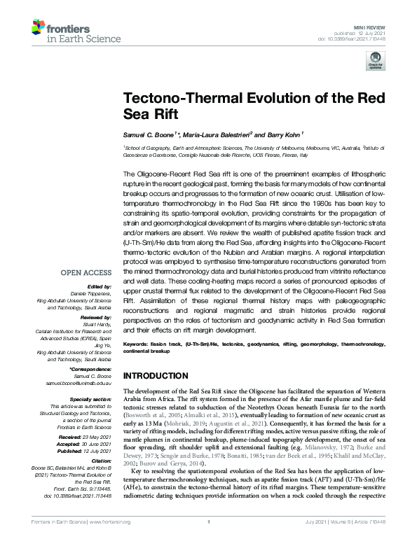 (PDF) Tectono-Thermal Evolution of the Red Sea Rift