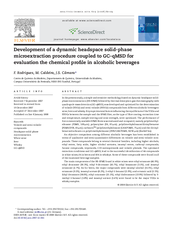 (PDF) Development of a dynamic headspace solid-phase microextraction ...