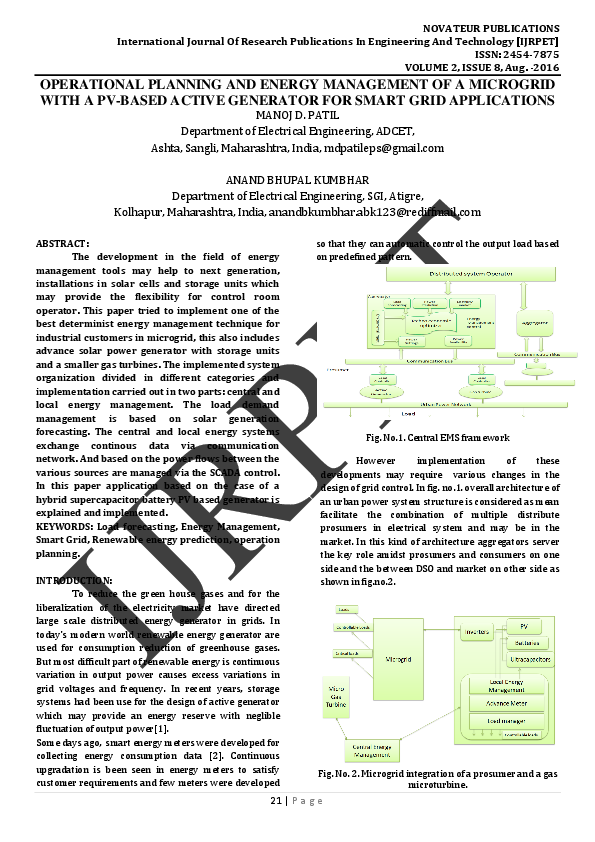 (PDF) Operational Planning and Energy Management of a Microgrid with a ...