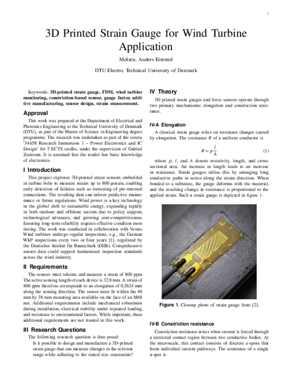 (PDF) 3D Printed Strain Gauge for Wind Turbine Application