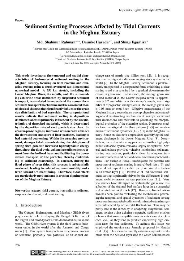 (PDF) Sediment Sorting Processes Affected by Tidal Currents in the ...