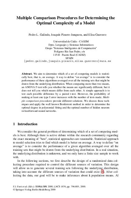 (PDF) Multiple Comparison Procedures for Determining the Optimal ...
