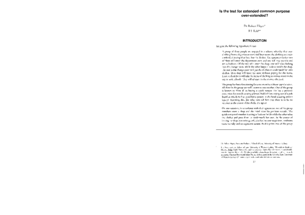 (PDF) Is the test for extended common purpose over-extended?