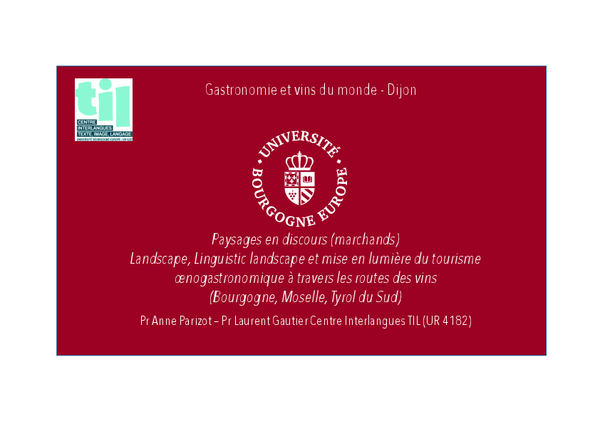 (PDF) Paysages en discours (marchands) Landscape, Linguistic landscape ...