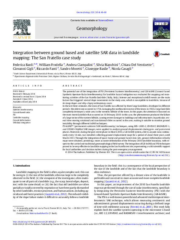 (PDF) Integration between ground based and satellite SAR data in ...