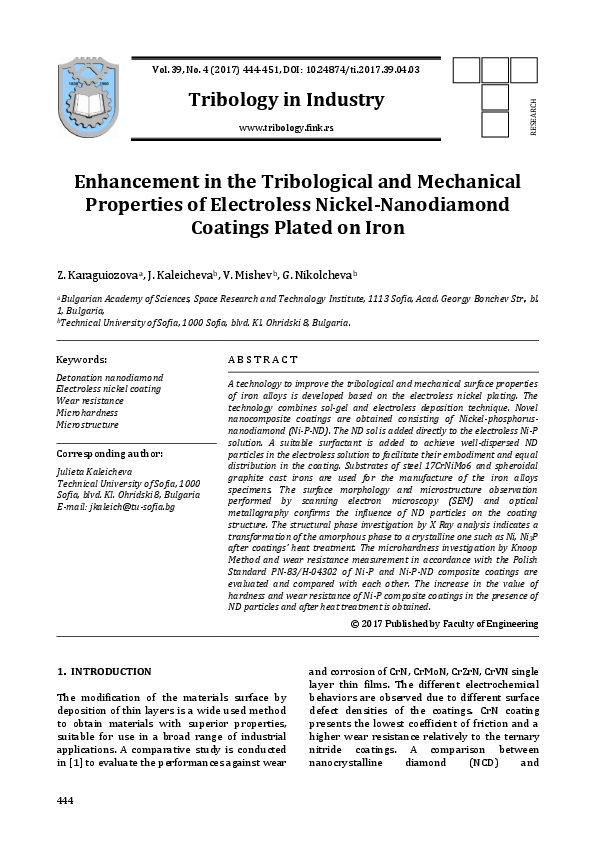 (PDF) Enhancement in the Tribological and Mechanical Properties of ...