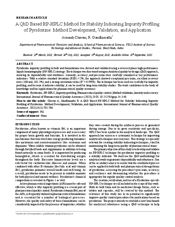 (PDF) A QbD Based RP-HPLC Method for Stability Indicating Impurity ...