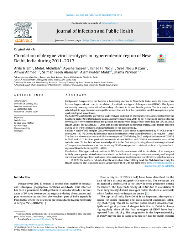 (PDF) Circulation of dengue virus serotypes in hyperendemic region of ...