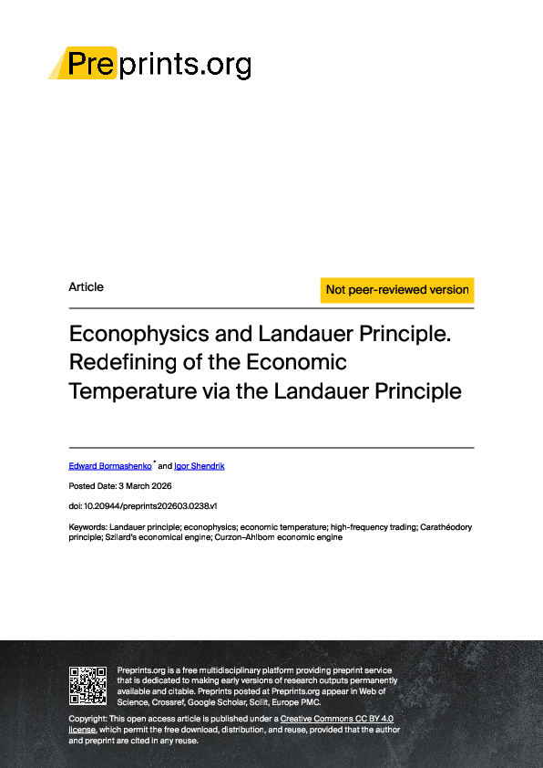 (PDF) Econophysics and Landauer Principle. Redefining of the Economic ...