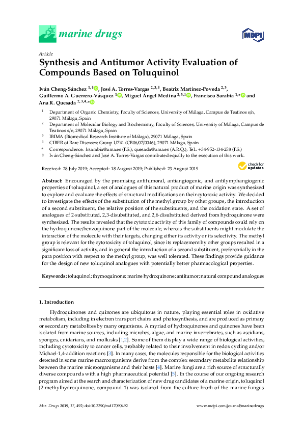 (PDF) Synthesis and Antitumor Activity Evaluation of Compounds Based on ...