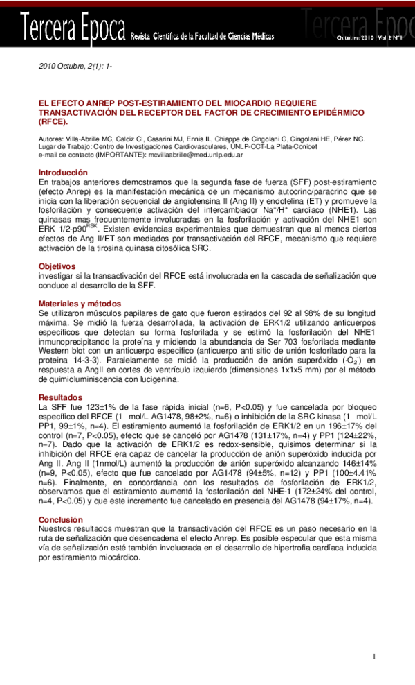 (PDF) El efecto Anrep post-estiramiento del miocardio requiere ...
