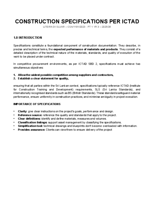 (PDF) Construction Specifications Per ICTAD SBD 02