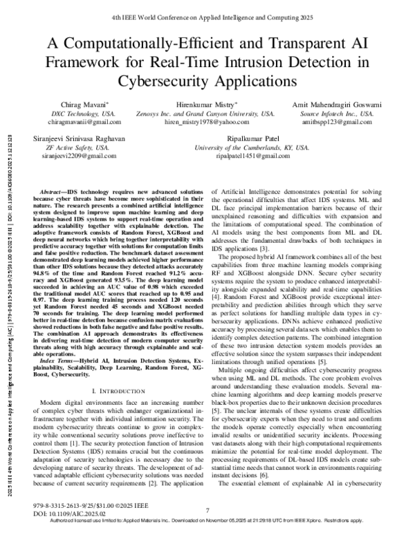 (PDF) A Computationally-Efficient and Transparent AI Framework for Real ...