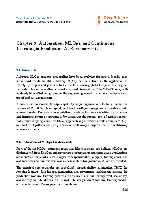 (PDF) Chapter 9: Automation, MLOps, and Continuous Learning in ...