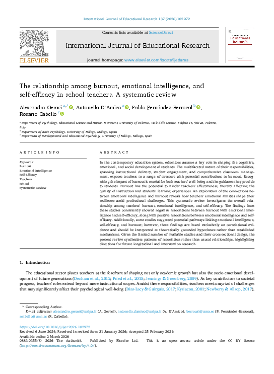 (PDF) The relationship among burnout, emotional intelligence, and self ...