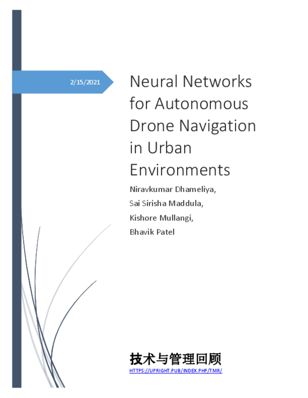 (PDF) Neural Networks for Autonomous Drone Navigation in Urban Environments
