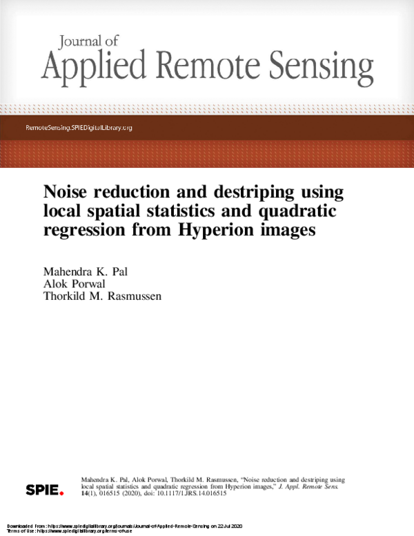 (PDF) Noise reduction and destriping using local spatial statistics and ...