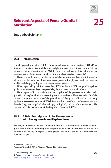 (PDF) Relevant Aspects of Female Genital Mutilation